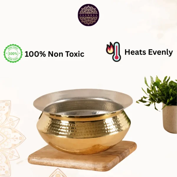 Brass Patili / Degchi - Naturally Non Stick , Non Toxic, Teflon Free - Image 3